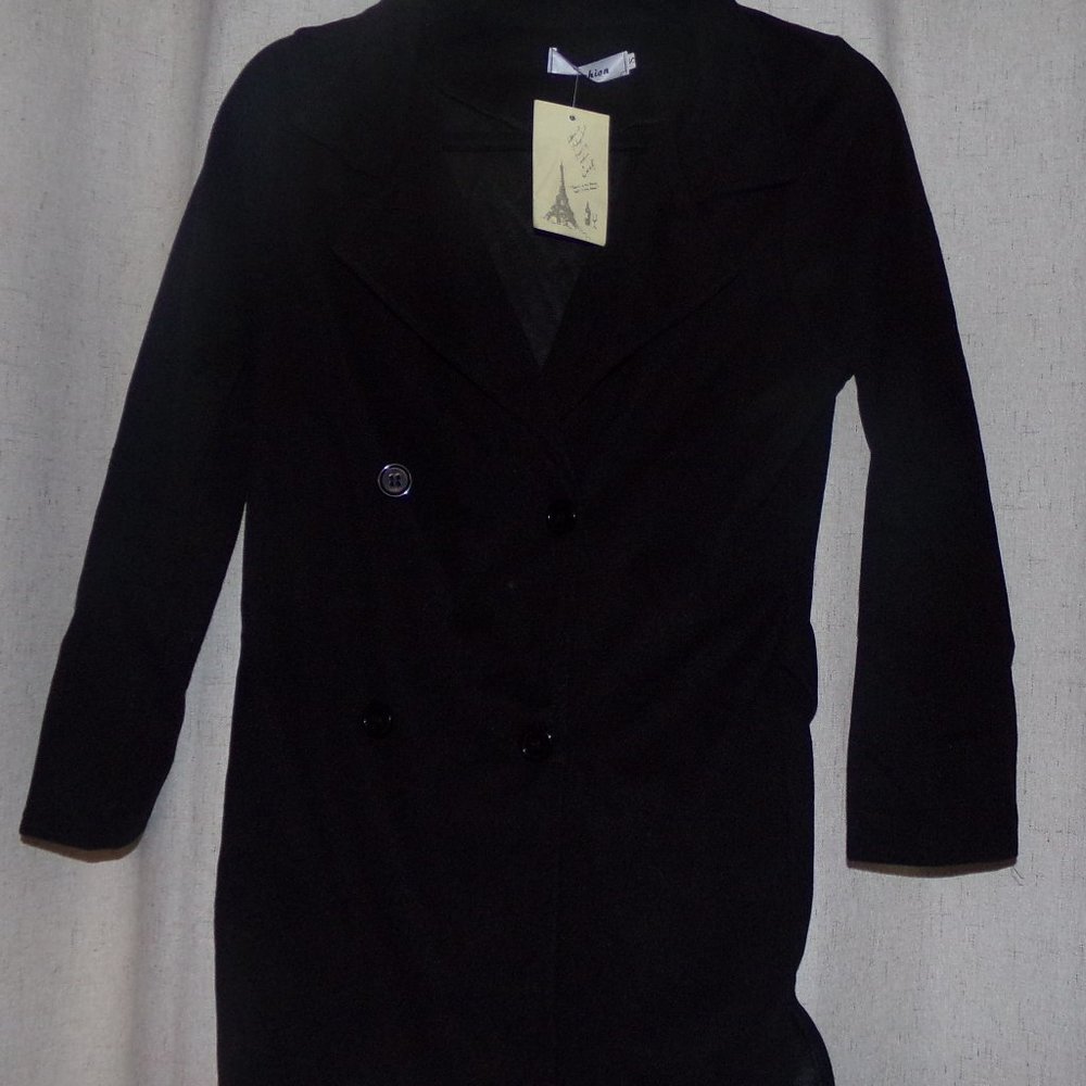 Women's Black Peacoat